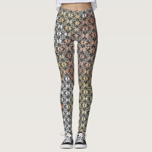 Farbblock und Blume Leggings
