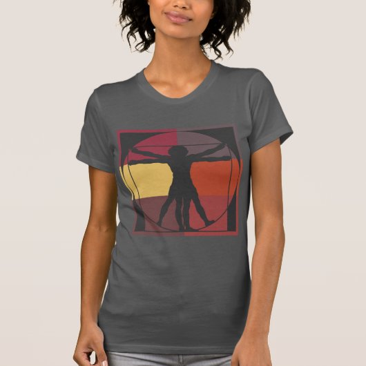 Farbblock Vitruvian Mann T-Shirt (Vorderseite)