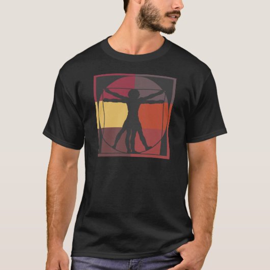 Farbblock Vitruvian Mann T-Shirt (Vorderseite)