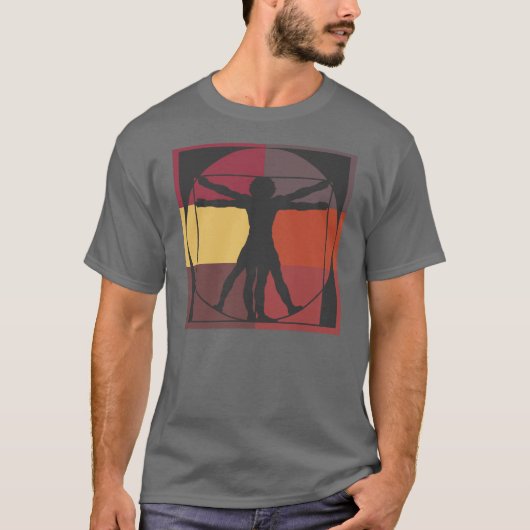 Farbblock Vitruvian Mann T-Shirt (Vorderseite)