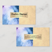 Farbblock | Wasserfarbe | Gold Metallic Visitenkarte (Vorne/Hinten)