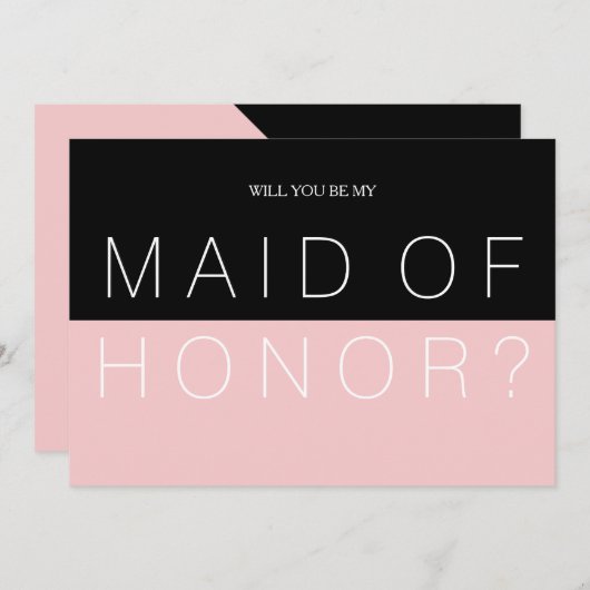 Farbblock Werden Sie meine Trauzeugin sein Einladung (Vorne/Hinten)