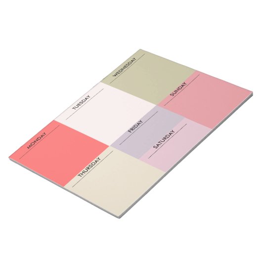 Farbblock-Wochenplaner Notizblock (angewinkelt)