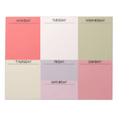 Farbblock-Wochenplaner Notizblock (Vorderseite)
