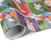 Farbblöcke 2025 Modernes Neujahr 4 FotoCollage Geschenkpapier (Rolleneckpunkt)