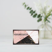 Farbblöcke aus Marmor | Metallgrenze Visitenkarte (Stehend Vorderseite)