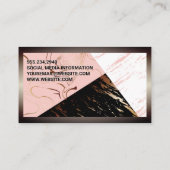 Farbblöcke aus Marmor | Metallgrenze Visitenkarte (Rückseite)