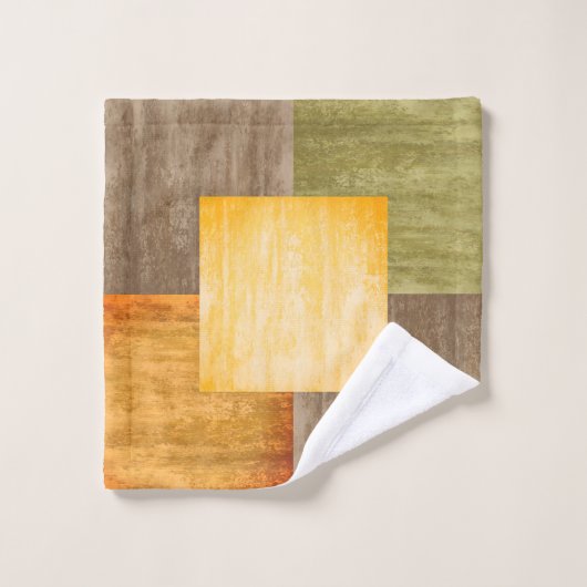 Farbblöcke Badhandtuch Set (Waschlappen)