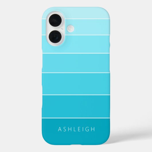 Farbblöcke Blauer monochromatischer Name Case-Mate iPhone Hülle (Rückseite)