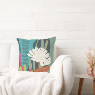 Farbblöcke Florale Silhouette Modern Kissen