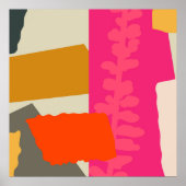 Farbblöcke für moderne künstlerische botanische Si Poster (Vorne)