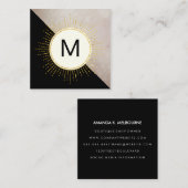 Farbblöcke für Monogramm Quadratische Visitenkarte (Vorne/Hinten)