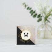 Farbblöcke für Monogramm Quadratische Visitenkarte (Stehend Vorderseite)