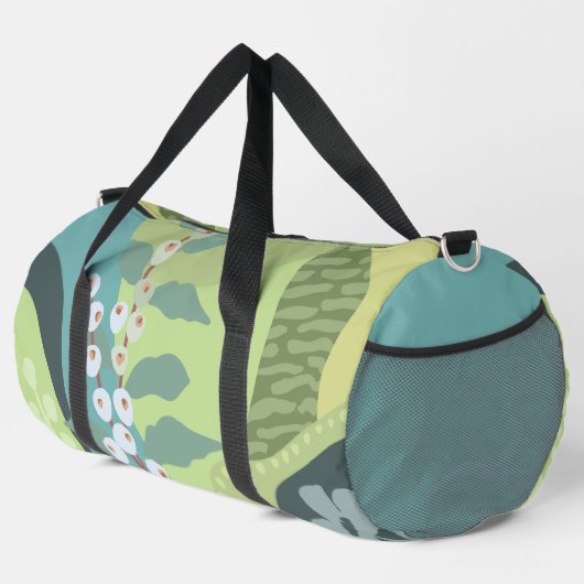 Farbblöcke für Weißberries Mixed Grüntöne Moderne  Duffle Bag (Rechte Ecke)