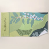 Farbblöcke für Weißberries Mixed Grüntöne Moderne  Strandtuch (Vorderseite)