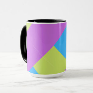 Farbblöcke Grün Lila Blau Tasse