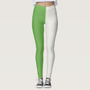 Farbblöcke in Grün, Sternweiß und Rot Leggings
