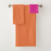 Farbblöcke in heiß rosa und orange badhandtuch set (Insitu)