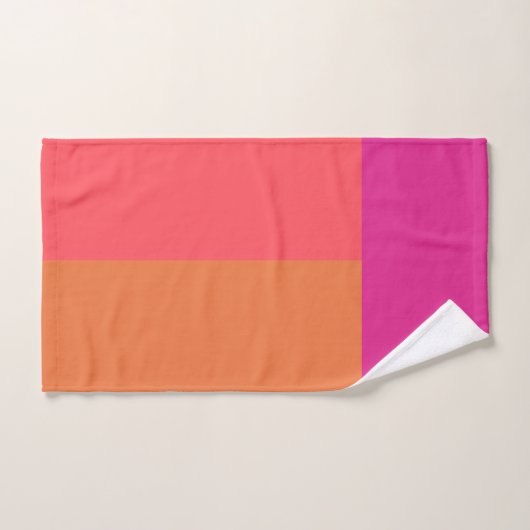 Farbblöcke in heiß rosa und orange badhandtuch set (Handtuch)
