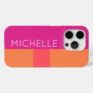 Farbblöcke in heiß rosa und orange Case-Mate iPhone hülle
