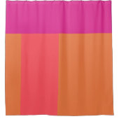 Farbblöcke in heiß rosa und orange duschvorhang (Vorderseite)