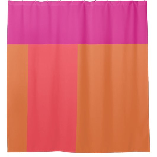 Farbblöcke in heiß rosa und orange duschvorhang (Vorderseite)