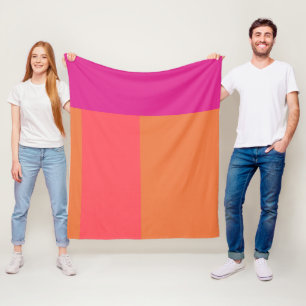 Farbblöcke in heiß rosa und orange fleecedecke