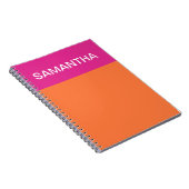 Farbblöcke in heiß rosa und orange notizblock (Rechte Seite)