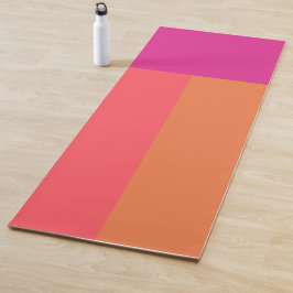 Farbblöcke in heiß rosa und orange yogamatte