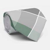 Farbblöcke karierte, graue, weiße Krawatte (Gerollt)