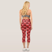 Farbblöcke mit roten Farbtönen Capri Leggings (Rückseite)