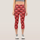Farbblöcke mit roten Farbtönen Capri Leggings (Vorderseite)