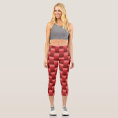 Farbblöcke mit roten Farbtönen Capri Leggings (Vorderseite)