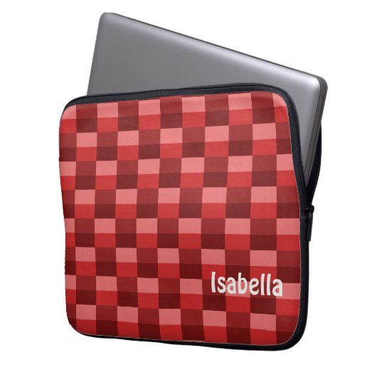 Farbblöcke mit roten Farbtönen Laptopschutzhülle (Vorderseite Links)