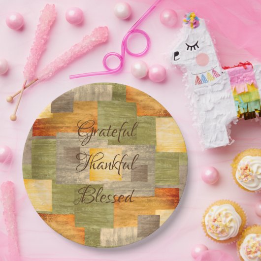 Farbblöcke Pappteller (Party)