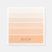 Farbblöcke Peach Fuzz | Eleganter Name Serviette (Vorderseite)