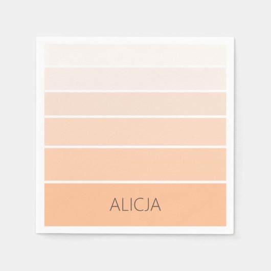 Farbblöcke Peach Fuzz | Eleganter Name Serviette (Vorderseite)