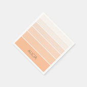 Farbblöcke Peach Fuzz | Eleganter Name Serviette (Ecke)