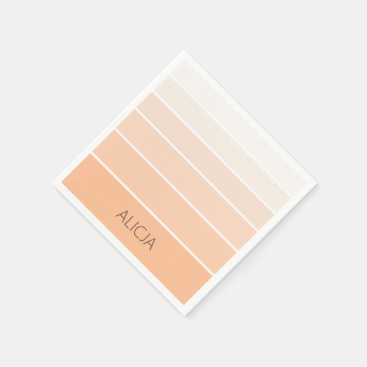 Farbblöcke Peach Fuzz | Eleganter Name Serviette (Ecke)