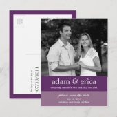 Farbblöcke Save the Date Postkarte (Lila) (Vorne/Hinten)