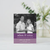Farbblöcke Save the Date Postkarte (Lila) (Stehend Vorderseite)