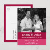 Farbblöcke Save the Date Postkarte (Rosa) (Vorne/Hinten)