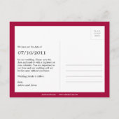 Farbblöcke Save the Date Postkarte (Rosa) (Rückseite)