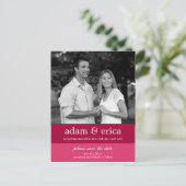 Farbblöcke Save the Date Postkarte (Rosa) (Stehend Vorderseite)