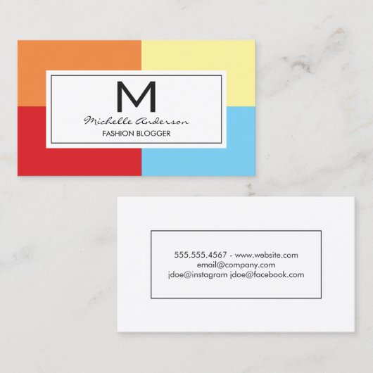 Farbblöcke Visitenkarte (Vorne/Hinten)