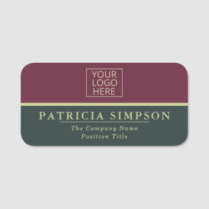 Farbblöcke zum Einfangen von Augen: Rot und Grün d Namensschild