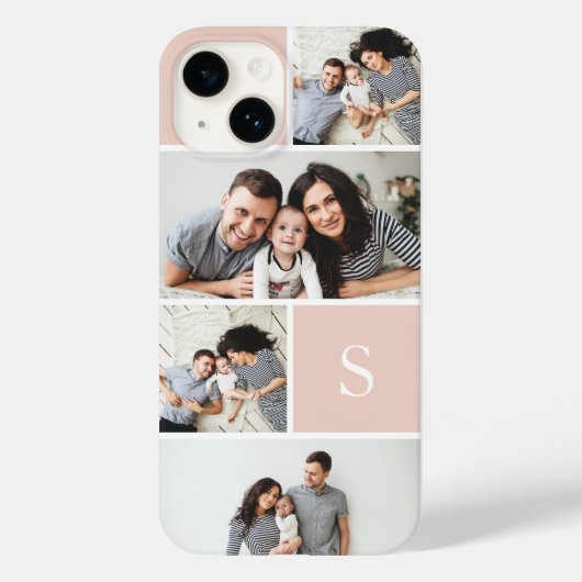 Farbblockfoto-Collage und Monogramm Case-Mate iPhone Hülle (Rückseite)