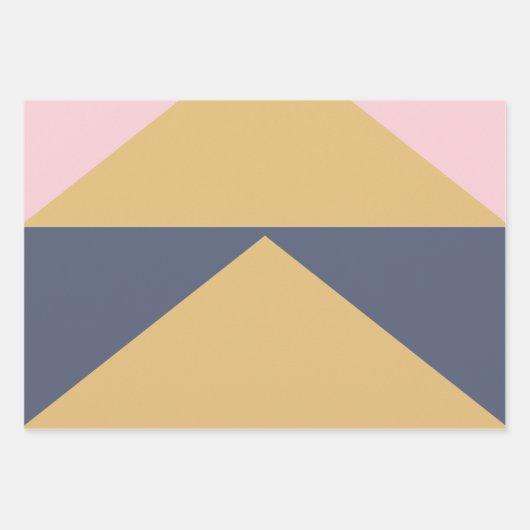 Farbblockgeometrische Kunst in der Blush Navy Gold Geschenkpapier Set (Vorderseite 2)