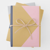 Farbblockgeometrische Kunst in der Blush Navy Gold Geschenkpapier Set (Beispiel)