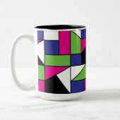 Farbblockgeometrisches Muster Zweifarbige Tasse (Links)